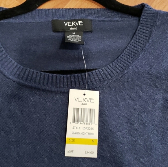 Verve Ami Asymmetrical Navy Long Sleeve Sweater - Picture 2 of 4